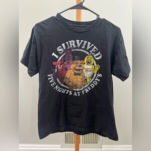 I Survived Five Nights at Freddy’s Youth Black Graphic Tee sz XL